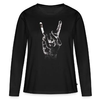 Rock and Roll - T-shirt manches longues Premium bio Femme - noir - Devant - Julia (174cm)