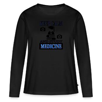 Étudier la médecine étudiant en médecine - T-shirt manches longues Premium bio Femme - noir - Devant - Julia (174cm)