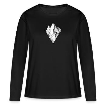 Mountain logo - Women's Premium Organic Long Sleeve Shirt - black - Front - Julia (174cm)