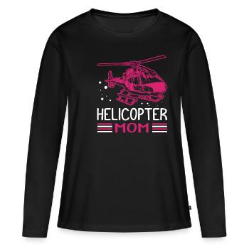 Helikopter Mom Muttertag Mama Geschenk Hubschraube - Frauen Premium Bio Langarmshirt - Schwarz - Vorne - Julia (174cm)