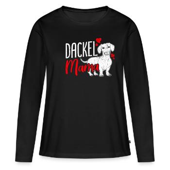 Dackel Mama Hundeliebhaber Dachshund Muttertag Dac - Frauen Premium Bio Langarmshirt - Schwarz - Vorne - Julia (174cm)