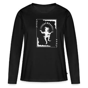 JOKER Karte Spielkarten Joker - Frauen Premium Bio Langarmshirt - Schwarz - Vorne - Julia (174cm)