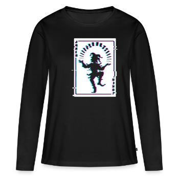 JOKER Karte Spielkarten Joker - Frauen Premium Bio Langarmshirt - Schwarz - Vorne - Julia (174cm)