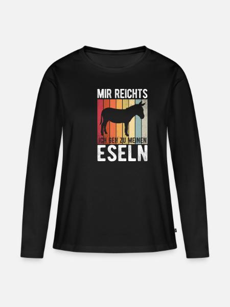 Eseln Bauernhof Esel Geschenk - Frauen Premium Bio Langarmshirt - Schwarz
