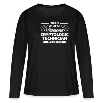 This Is What An Awesome Cryptologic Technician - Frauen Premium Bio Langarmshirt - Schwarz - Vorne - Julia (174cm)