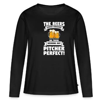 Les bières étaient magnifiques sur leur pichet du jour du mariage - T-shirt manches longues Premium bio Femme - noir - Devant - Julia (174cm)