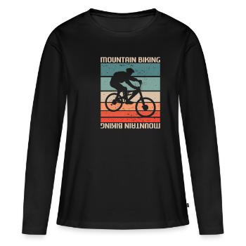 Rétro Vintage Classic VTT - T-shirt manches longues Premium bio Femme - noir - Devant - Julia (174cm)