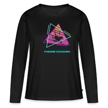 Rétro Vintage Classic Paramotoring Parapente - T-shirt manches longues Premium bio Femme - noir - Devant - Julia (174cm)