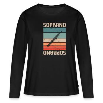 Retro Vintage Classic Soprano Instrument Guita - T-shirt manches longues Premium bio Femme - noir - Devant - Julia (174cm)