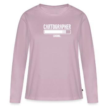 Cartographe Chargement de la carte Cartographie - T-shirt manches longues Premium bio Femme - rose poudré - Devant - Julia (174cm)