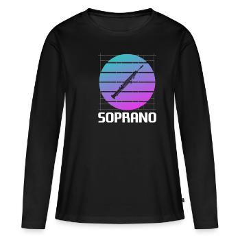 Retro Vintage Classic Soprano Instrument Guita - T-shirt manches longues Premium bio Femme - noir - Devant - Julia (174cm)