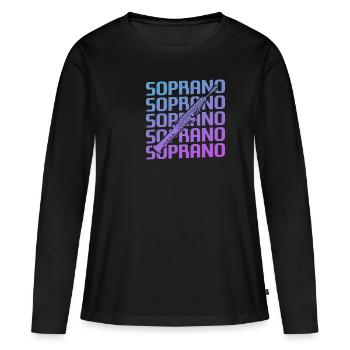 Retro Vintage Classic Soprano Instrument Guita - T-shirt manches longues Premium bio Femme - noir - Devant - Julia (174cm)