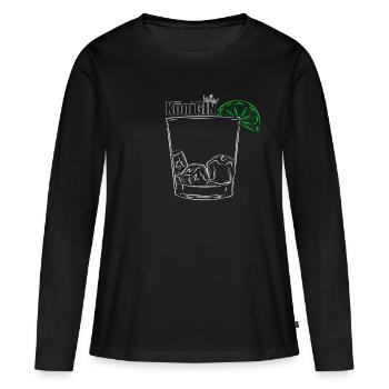 KöniGIN - Geschenk für Gin Liebhaberin Damen Gin - Frauen Premium Bio Langarmshirt - Schwarz - Vorne - Julia (174cm)