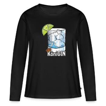 KöniGIN - Geschenk für Gin Liebhaberin Verkostunge - Frauen Premium Bio Langarmshirt - Schwarz - Vorne - Julia (174cm)