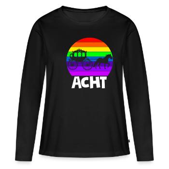 8. Geburtstag Reiterin Geschenk Pferde Fan 8 Jahre - Frauen Premium Bio Langarmshirt - Schwarz - Vorne - Julia (174cm)