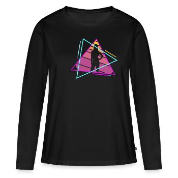 Rétro Vintage Classic Model Modélisation - T-shirt manches longues Premium bio Femme - noir - Devant - Julia (174cm)