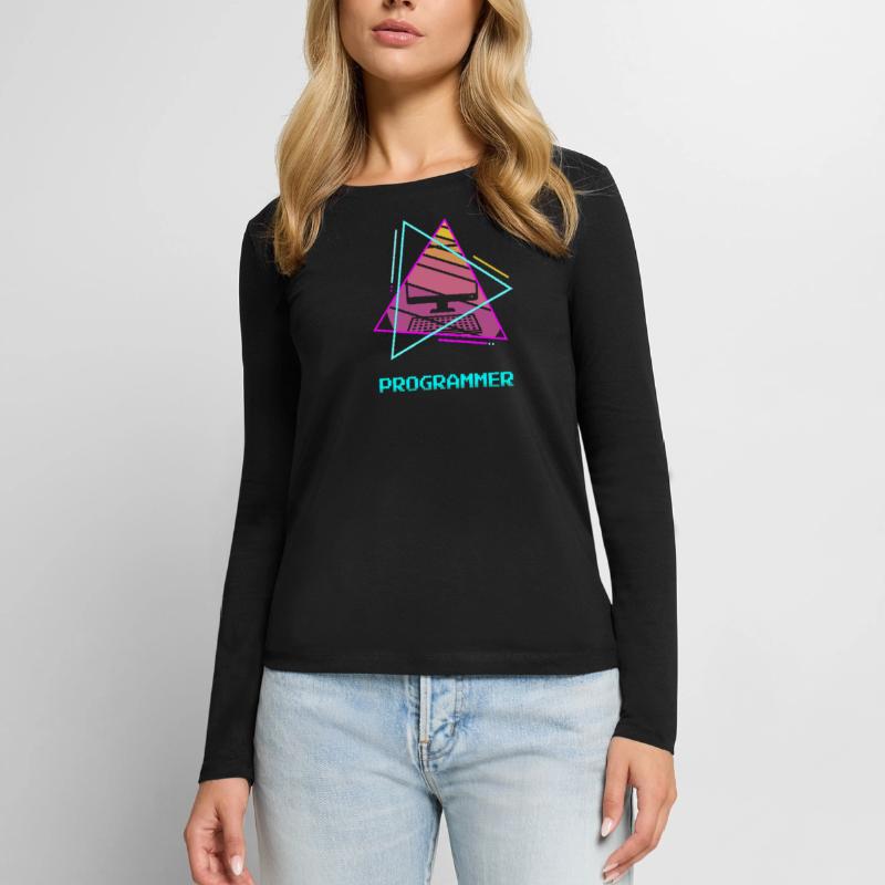 Retro Programmer Computer Programming Women's Premium Organic Long Sleeve Shirt