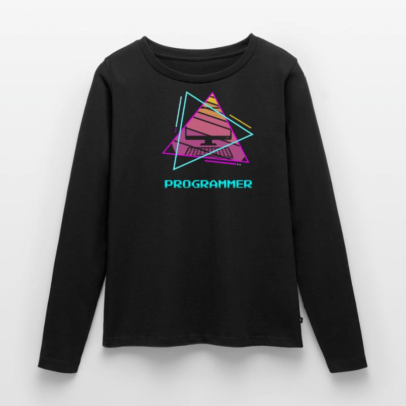 Retro Programmer Computer Programming Women's Premium Organic Long Sleeve Shirt