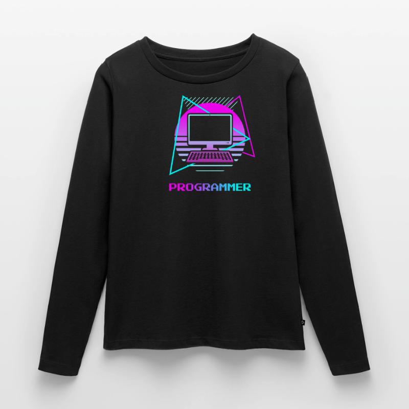 Retro Programmer Computer Programming Women's Premium Organic Long Sleeve Shirt