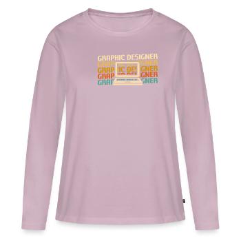 Designer Graphique Rétro Design Graphique - T-shirt manches longues Premium bio Femme - rose poudré - Devant - Julia (174cm)