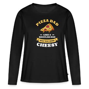 Pizza Dad Like A Regular Dad Only Way More Cheesy - Frauen Premium Bio Langarmshirt - Schwarz - Vorne - Julia (174cm)