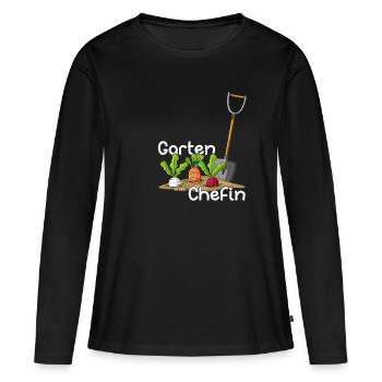 Garten Chefin Gärtnerin Ruhestand Floristin Hobbyg - Frauen Premium Bio Langarmshirt - Schwarz - Vorne - Julia (174cm)