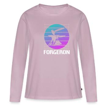 Retro Forgeron Forge - T-shirt manches longues Premium bio Femme - rose poudré - Devant - Julia (174cm)