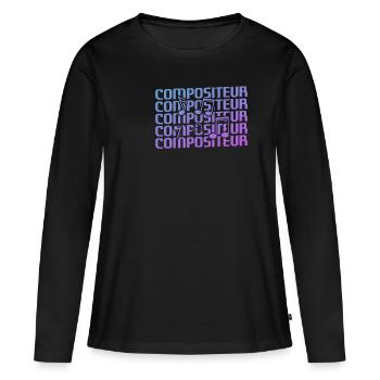 Retro Compositeur Composition Musicale - T-shirt manches longues Premium bio Femme - noir - Devant - Julia (174cm)