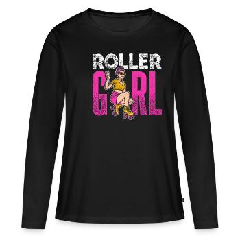 Rollschuhe Roller Girl Roller Skates Rollschuh Moi - Frauen Premium Bio Langarmshirt - Schwarz - Vorne - Julia (174cm)
