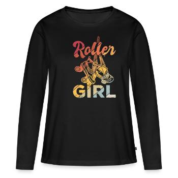 Rollschuhe Roller Girl Roller Skates Rollschuh Shi - Frauen Premium Bio Langarmshirt - Schwarz - Vorne - Julia (174cm)