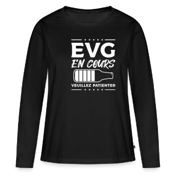 EVG En Cours Veuillez Patienter - T-shirt manches longues Premium bio Femme - noir - Devant - Julia (174cm)