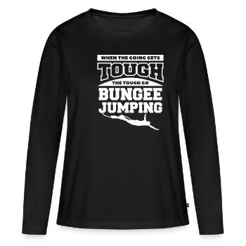 Wenn es hart auf hart kommt Der harte Bungee - Frauen Premium Bio Langarmshirt - Schwarz - Vorne - Julia (174cm)