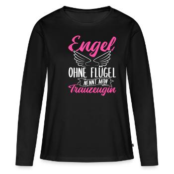 Junggesellinnenabschied Brautjungfer Hochzeit Trau - Frauen Premium Bio Langarmshirt - Schwarz - Vorne - Julia (174cm)