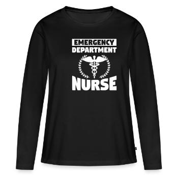 Emergency Department Nurse Emergency Room Nurses - Women's Premium Organic Long Sleeve Shirt - black - Front - Julia (174cm)