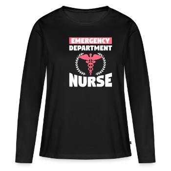 Emergency Department Nurse Emergency Room Nurses - Women's Premium Organic Long Sleeve Shirt - black - Front - Julia (174cm)