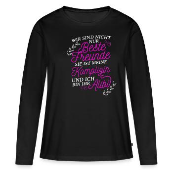 Beste Freundin Komplizin & Alibi Geschenk Liebling - Frauen Premium Bio Langarmshirt - Schwarz - Vorne - Julia (174cm)