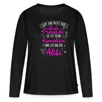 Beste Freundin Komplizin & Alibi Geschenk Liebling - Frauen Premium Bio Langarmshirt - Schwarz - Vorne - Julia (174cm)