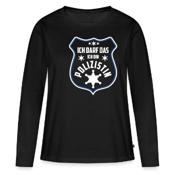 Polizei Polizeibeamtin Geschenk Verbeamtung Polizi - Frauen Premium Bio Langarmshirt - Schwarz - Vorne - Julia (174cm)