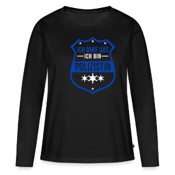 Polizei Polizeibeamtin Geschenk Verbeamtung Beamti - Frauen Premium Bio Langarmshirt - Schwarz - Vorne - Julia (174cm)