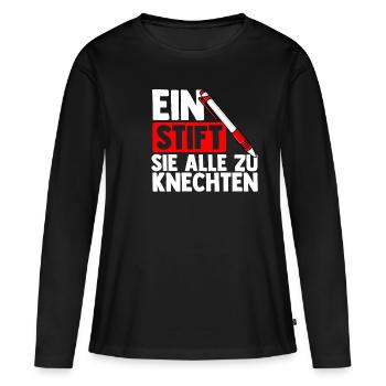 Ein Stift Sie Alle Zu Knechten - Abschiedgeschenk - Frauen Premium Bio Langarmshirt - Schwarz - Vorne - Julia (174cm)