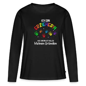 Erzieherin Kita Kiga Kindergarten Tagesmutter Supe - Frauen Premium Bio Langarmshirt - Schwarz - Vorne - Julia (174cm)