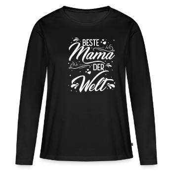 Mutter Muttertag Spruch Lieblingsmama Geschenk Mam - Frauen Premium Bio Langarmshirt - Schwarz - Vorne - Julia (174cm)