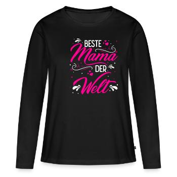 Mutter Muttertag Spruch Lieblingsmama Liebe zur Ma - Frauen Premium Bio Langarmshirt - Schwarz - Vorne - Julia (174cm)