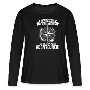 Pfadfinder Stinken Nicht Sie Riechen Nach Abenteue - Frauen Premium Bio Langarmshirt - Schwarz - Vorne - Julia (174cm)