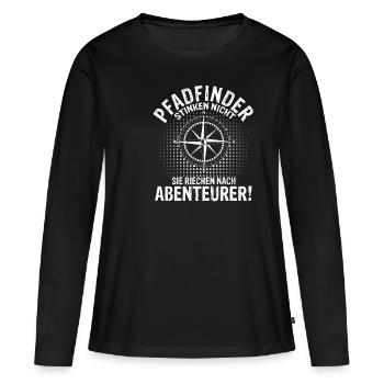Pfadfinder Stinken Nicht Sie Riechen Nach Abenteue - Frauen Premium Bio Langarmshirt - Schwarz - Vorne - Julia (174cm)