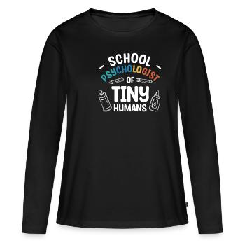 Schulpsychologe von winzigen Menschen Psychologen - Frauen Premium Bio Langarmshirt - Schwarz - Vorne - Julia (174cm)