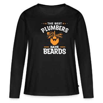 Die besten Klempner haben Bärte Klempner Klempner - Frauen Premium Bio Langarmshirt - Schwarz - Vorne - Julia (174cm)