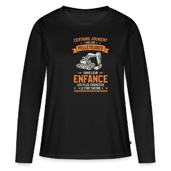 Certains Jouaient Avec Des Pelleteuses Dans Leur - T-shirt manches longues Premium bio Femme - noir - Devant - Julia (174cm)