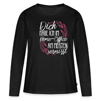 Home Office Freundin Arbeit Freundschaft Lieblings - Frauen Premium Bio Langarmshirt - Schwarz - Vorne - Julia (174cm)
