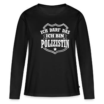 Polizei Polizeibeamtin Geschenk Verbeamtung Beamti - Frauen Premium Bio Langarmshirt - Schwarz - Vorne - Julia (174cm)
